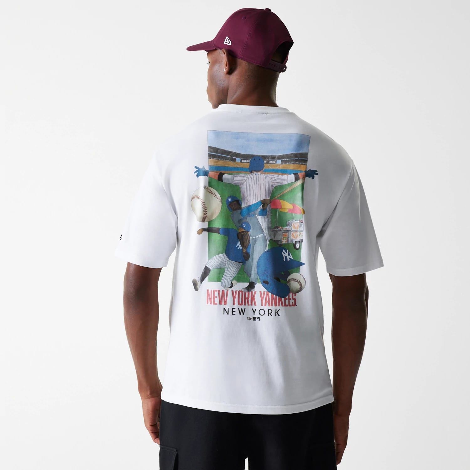 New York Yankees MLB Baseball Graphic White Oversized T-Shirt-kentox - Image 2