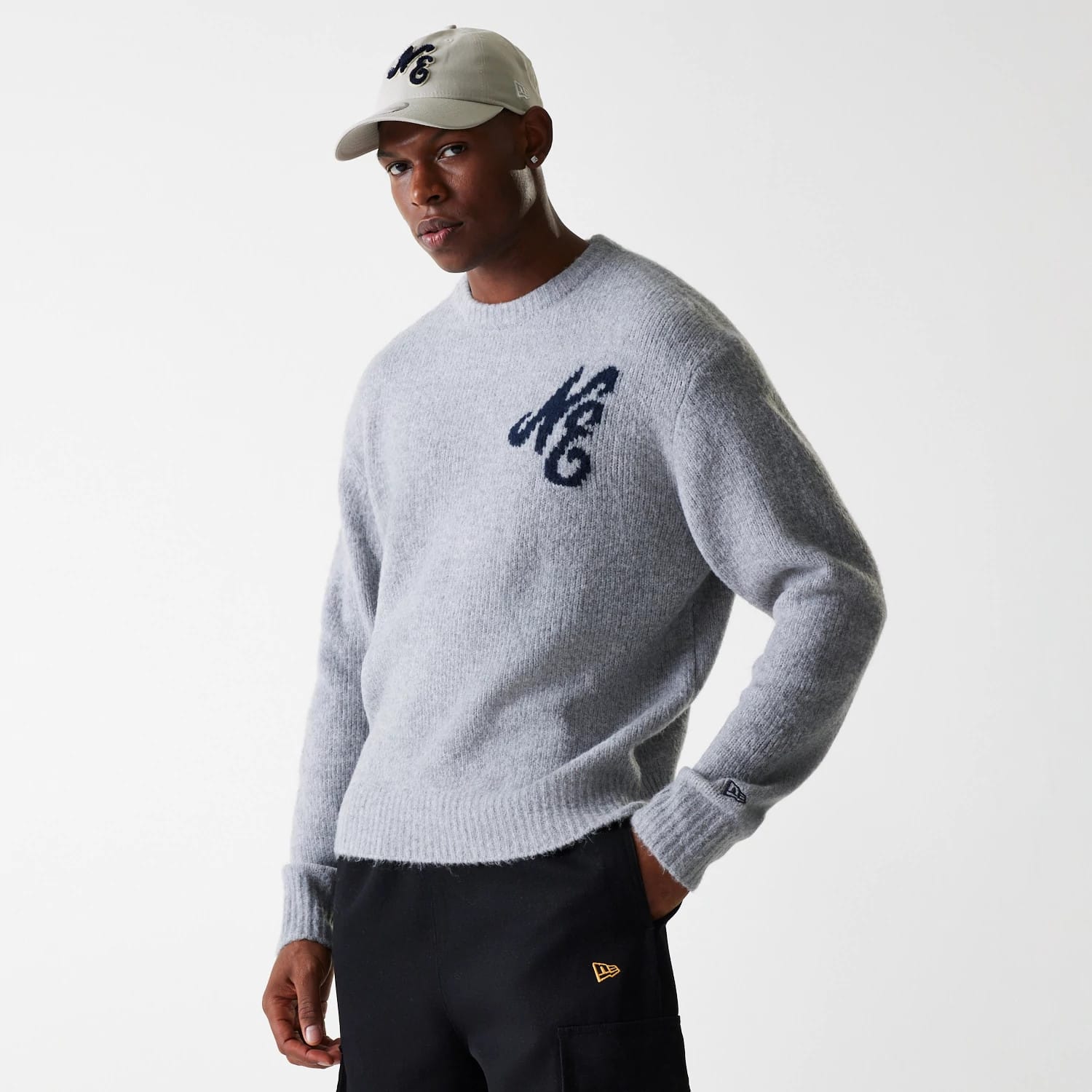 New Era Knit Grey Oversized Knit Sweater-kentox - Image 3