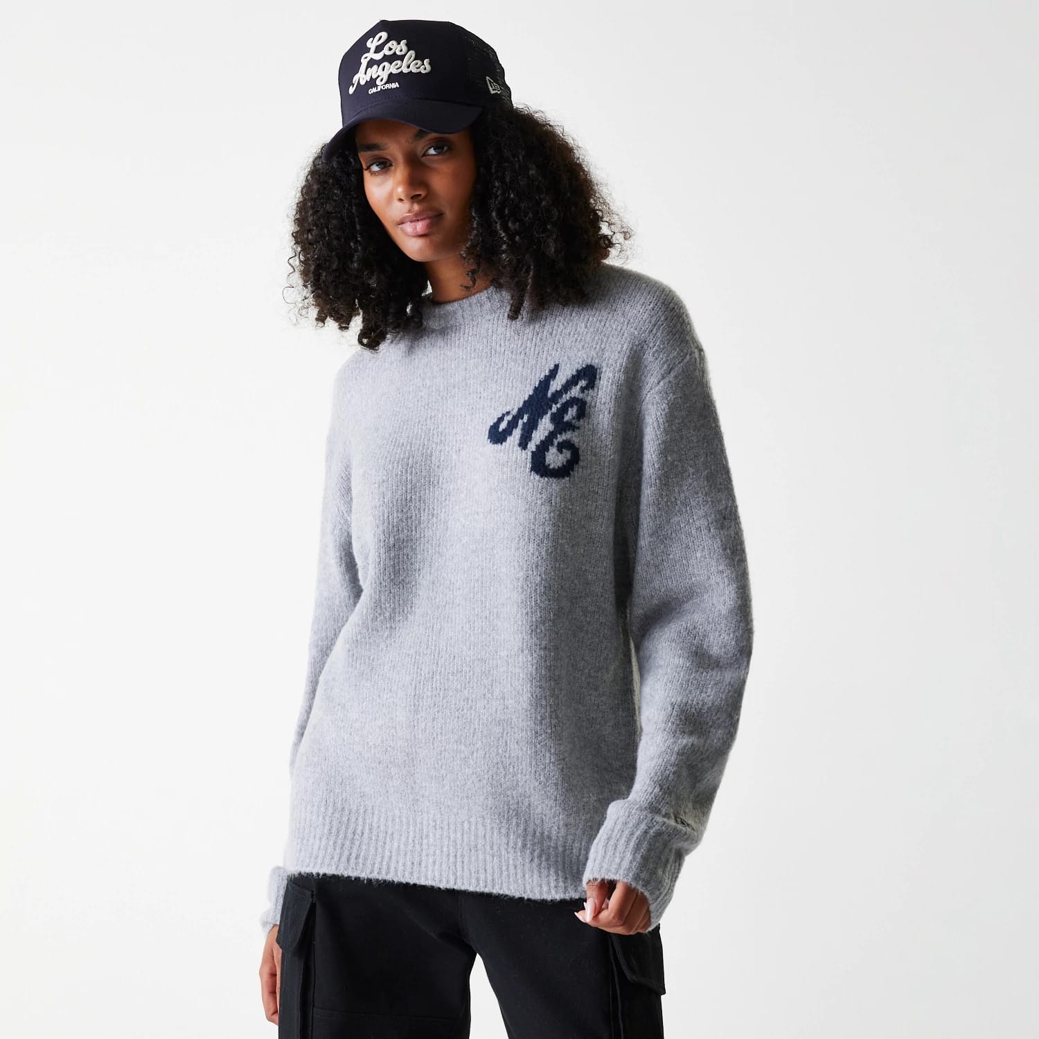 New Era Knit Grey Oversized Knit Sweater-kentox - Image 4