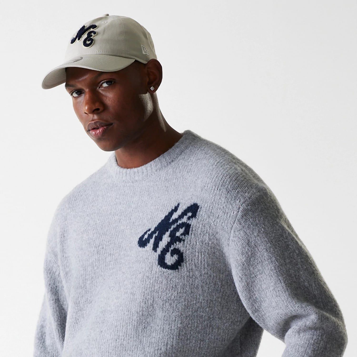 New Era Knit Grey Oversized Knit Sweater-kentox - Image 6