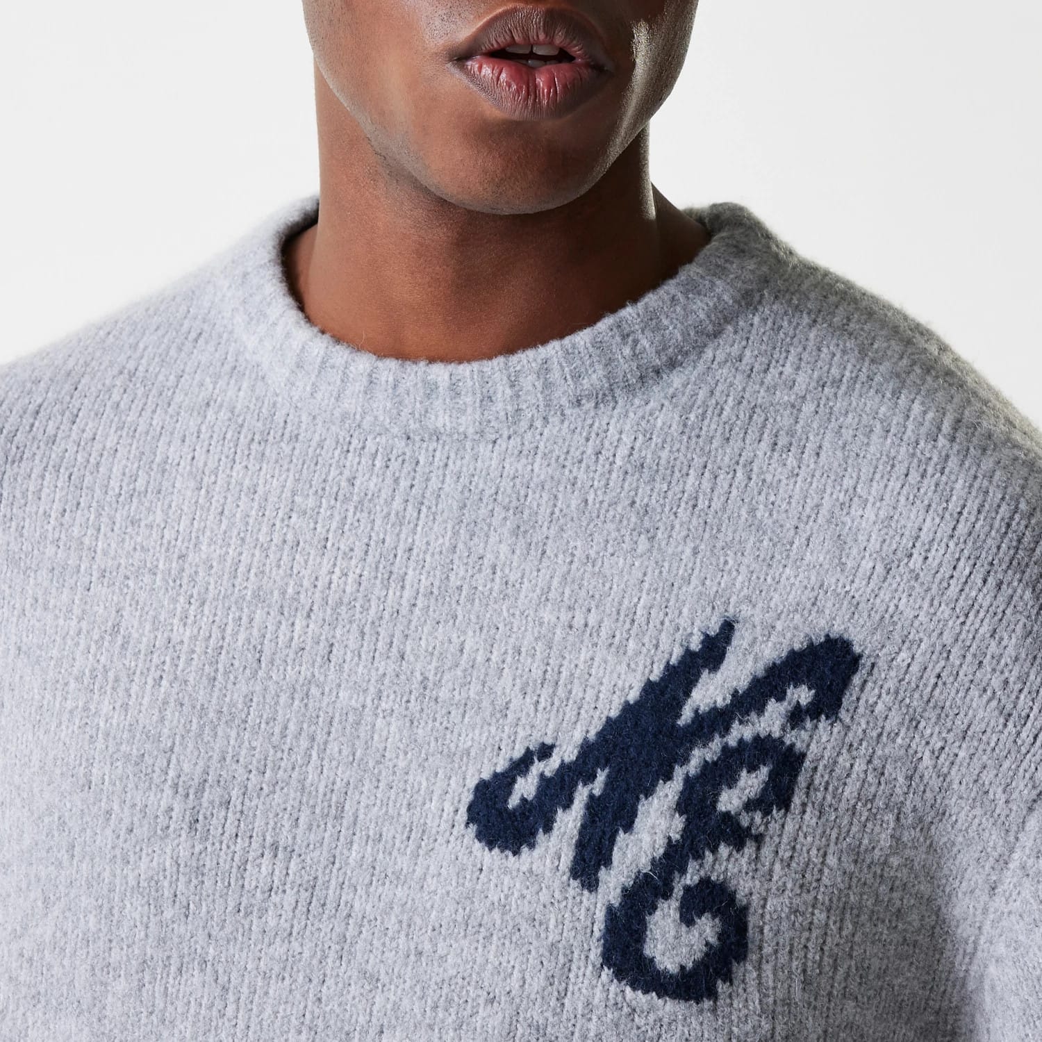New Era Knit Grey Oversized Knit Sweater-kentox - Image 5
