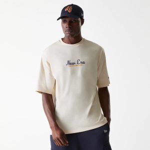 New Era Animal Graphic Light Beige Oversized T-Shirt-kentox