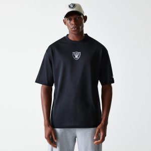 Las Vegas Raiders NFL Essentials Black Oversized Mesh T-Shirt-kentox