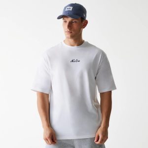 New Era Trucker Patch White Oversized T-Shirt-kentox
