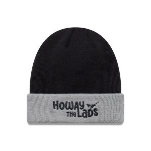 Newcastle United FC Youth Wordmark Black Cuff Knit Beanie Hat-kentox