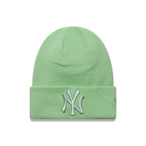 New York Yankees Youth MLB League Essential Pastel Green Cuff Knit Beanie Hat-kentox