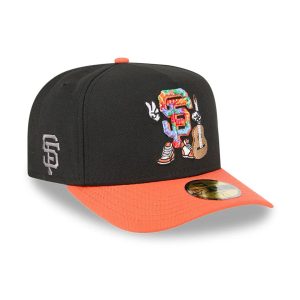 San Francisco Giants MLB Cartoon Black 59FIFTY A-Frame Fitted Cap-kentox