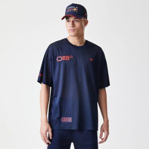 Red Bull Racing Graphic Mesh Dark Blue Oversized T-Shirt-kentox