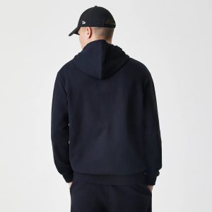 New Era Premium Essential Black Oversized Full Zip Hoodie-kentox