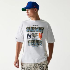 MLB Subway Series White Oversized T-Shirt-kentox