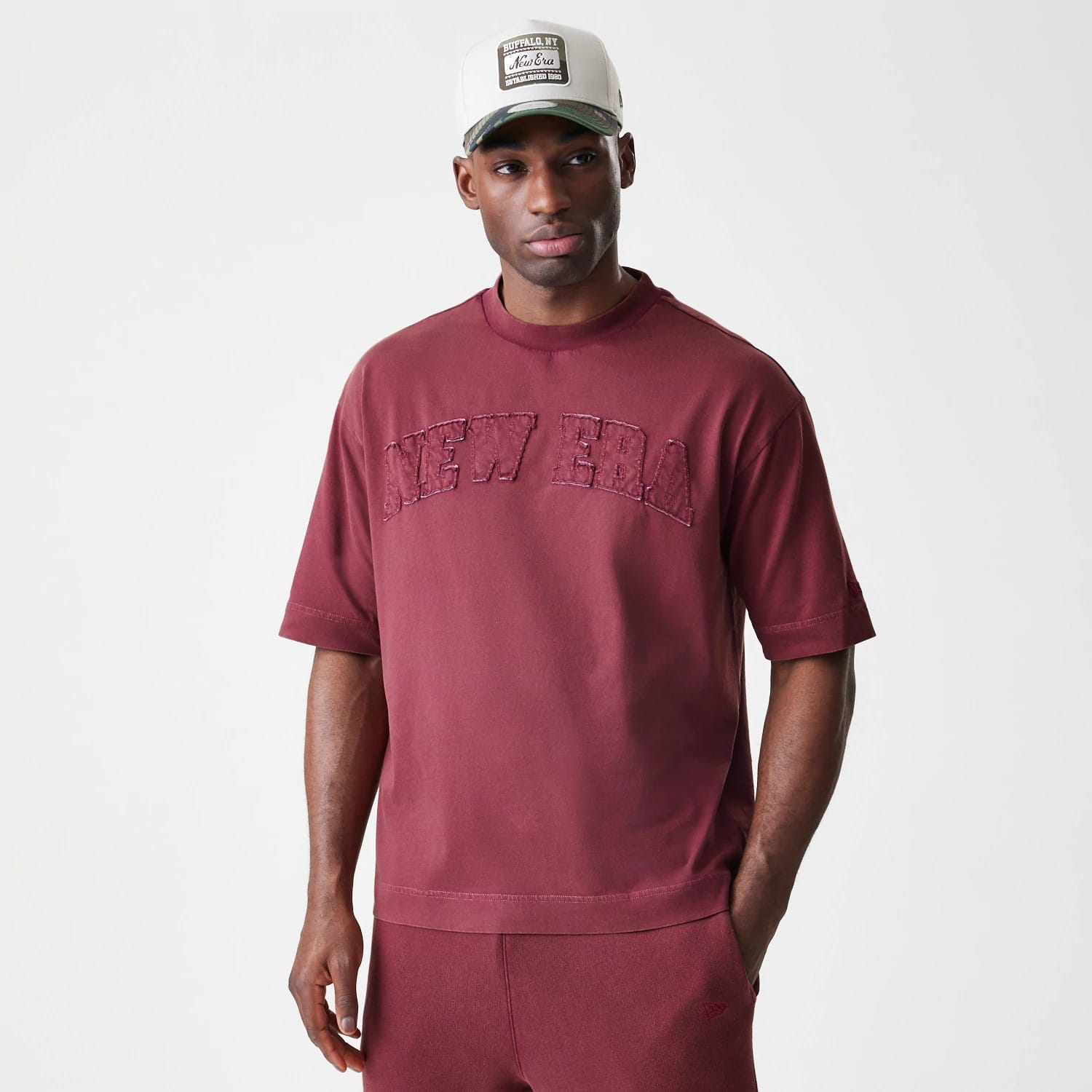 New Era Washed Dark Red Oversized T-Shirt-kentox - Image 3