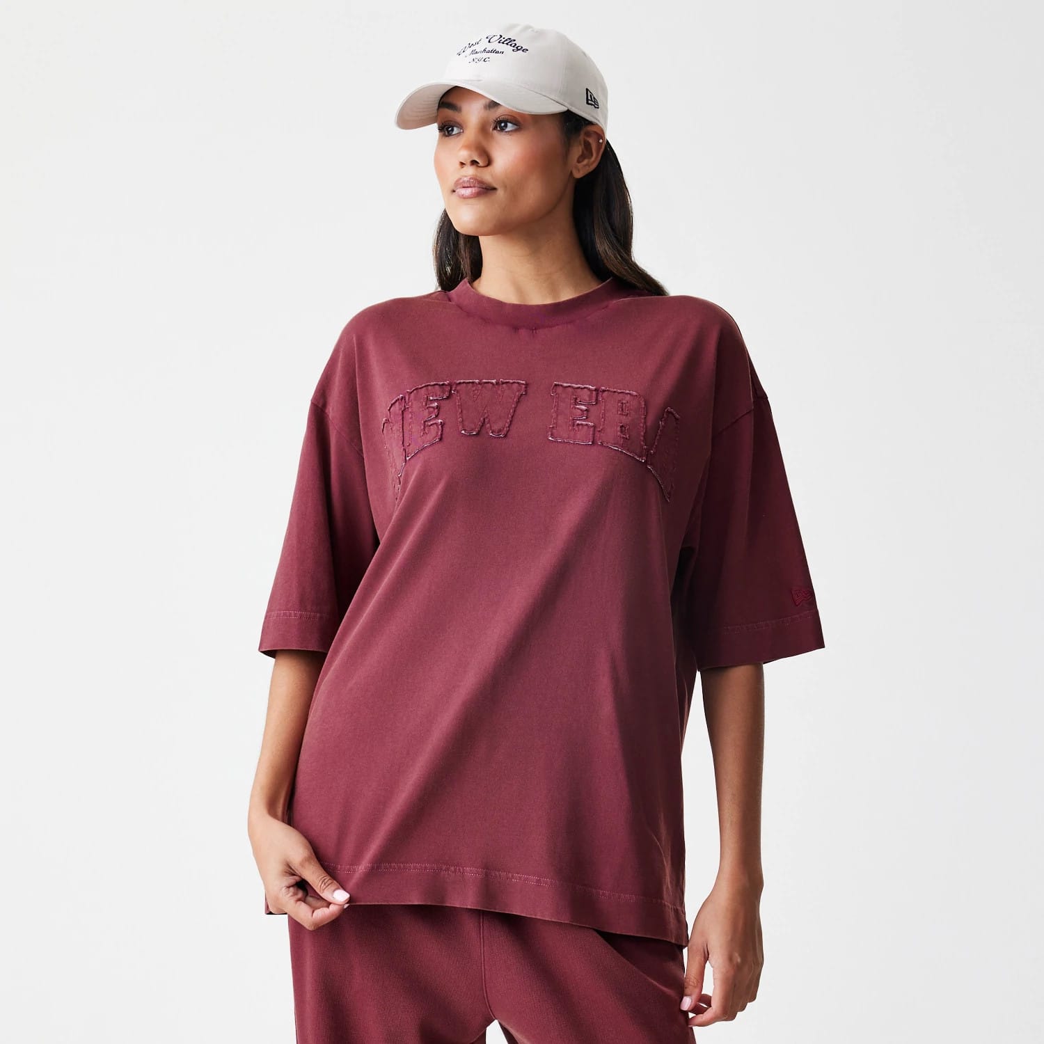 New Era Washed Dark Red Oversized T-Shirt-kentox - Image 4