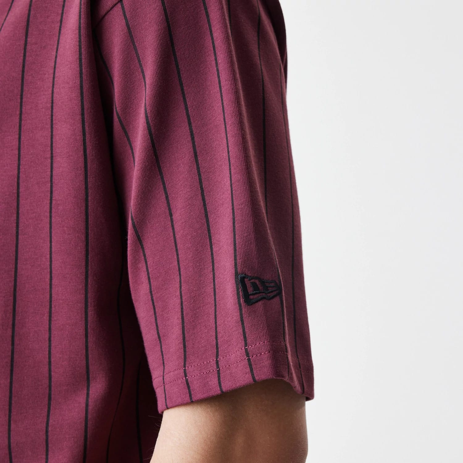 New Era Pinstripe Dark Red Oversized T-Shirt-kentox - Image 5