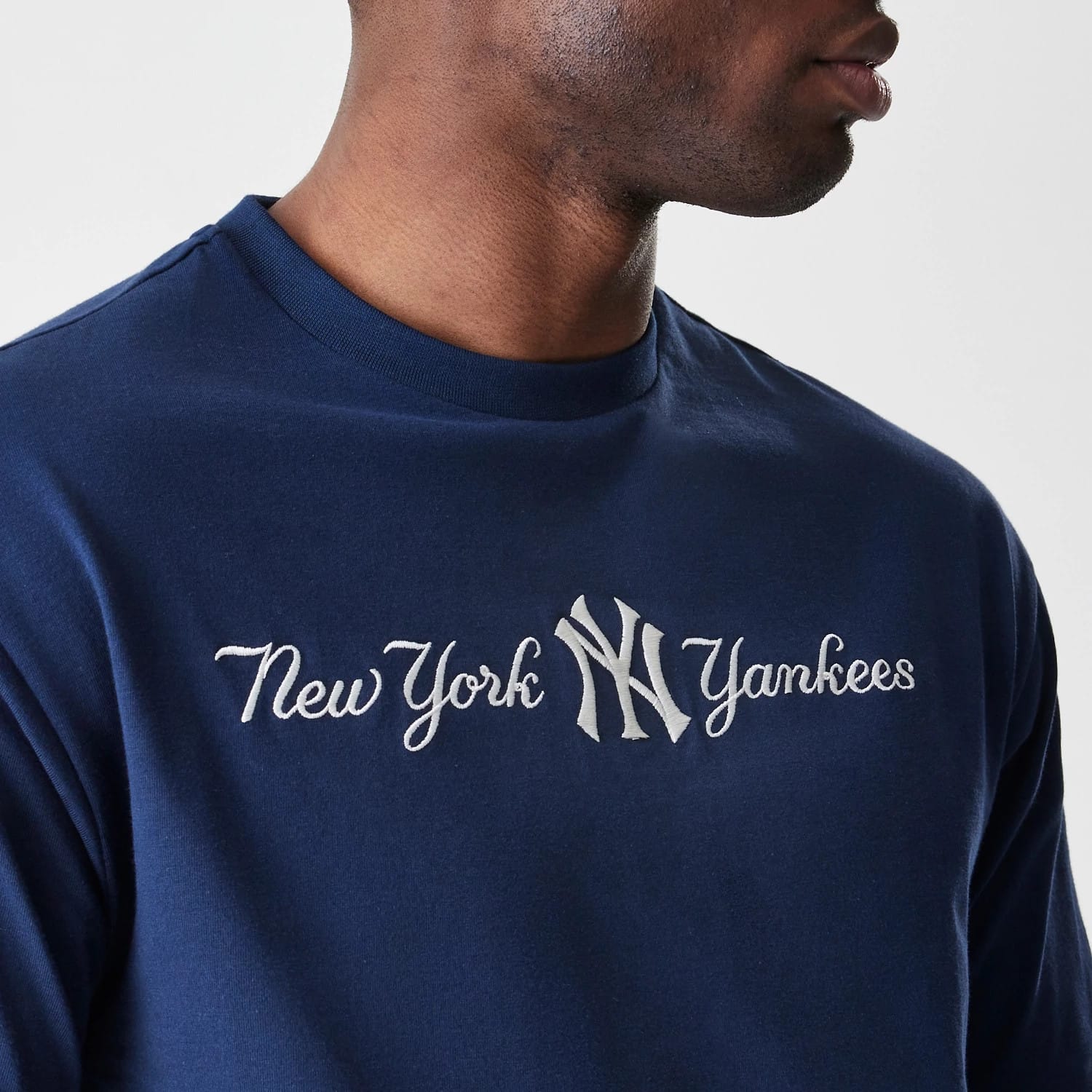 New York Yankees MLB Script Navy Oversized T-Shirt-kentox - Image 4