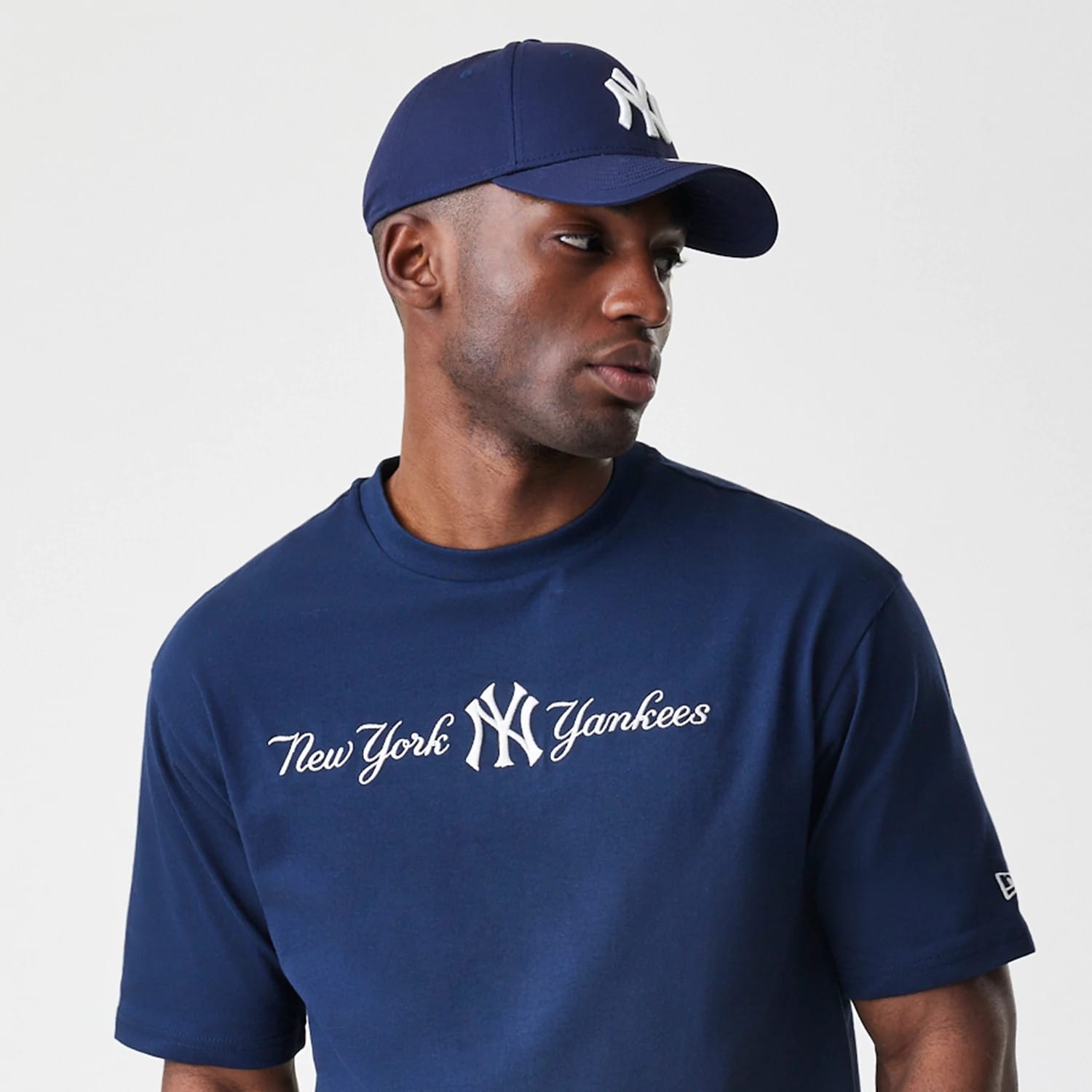 New York Yankees MLB Script Navy Oversized T-Shirt-kentox - Image 6