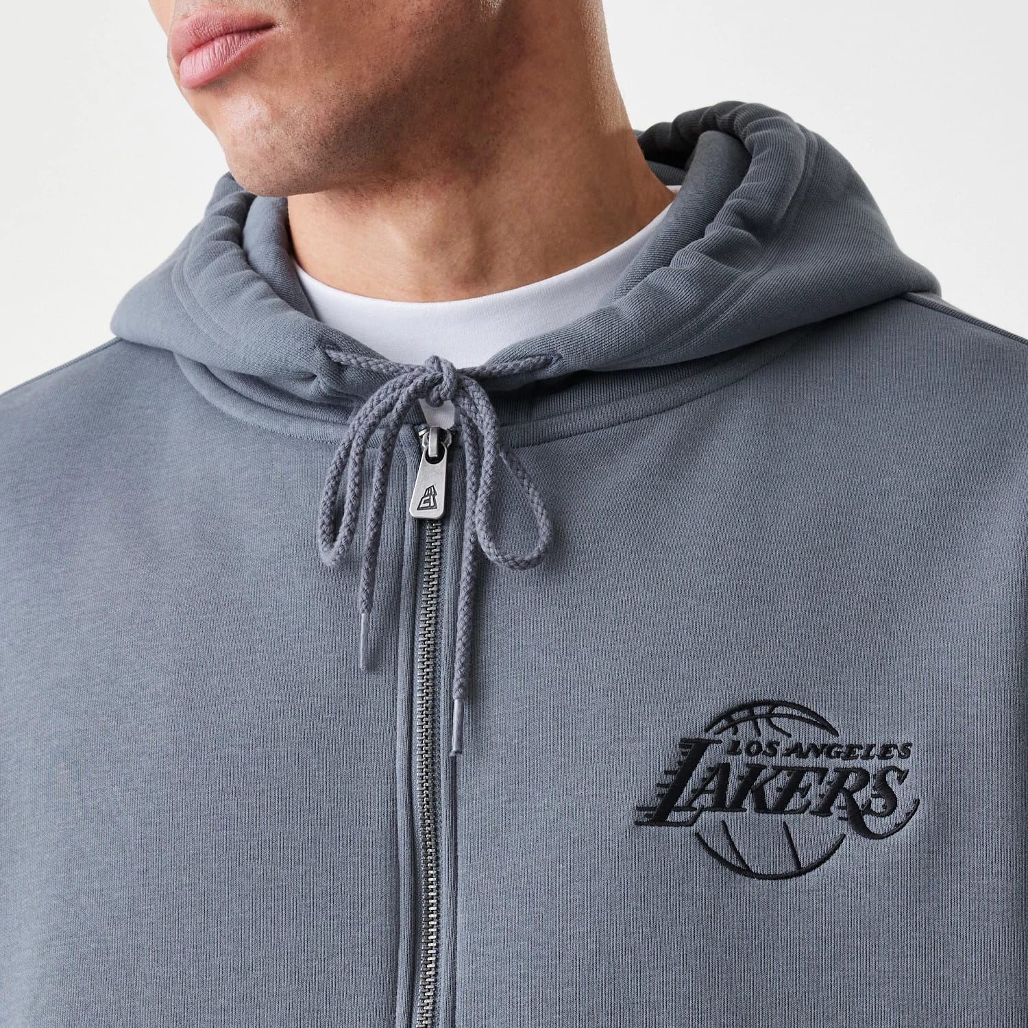 LA Lakers NBA Linear Dark Grey Oversized Full Zip Hoodie-kentox - Image 6