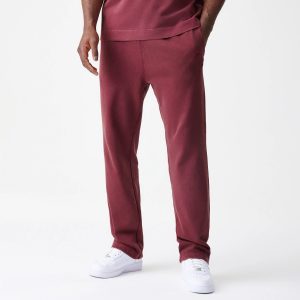New Era Washed Dark Red Straight Leg Joggers-kentox