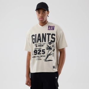 New York Giants NFL Throwback Prep Light Beige T-Shirt-kentox