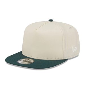 New Era Cream & Dark Green 9FIFTY A-Frame Snapback Adjustable Cap-kentox