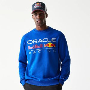 Red Bull Racing Blue Oversized Crew Neck Sweater-kentox