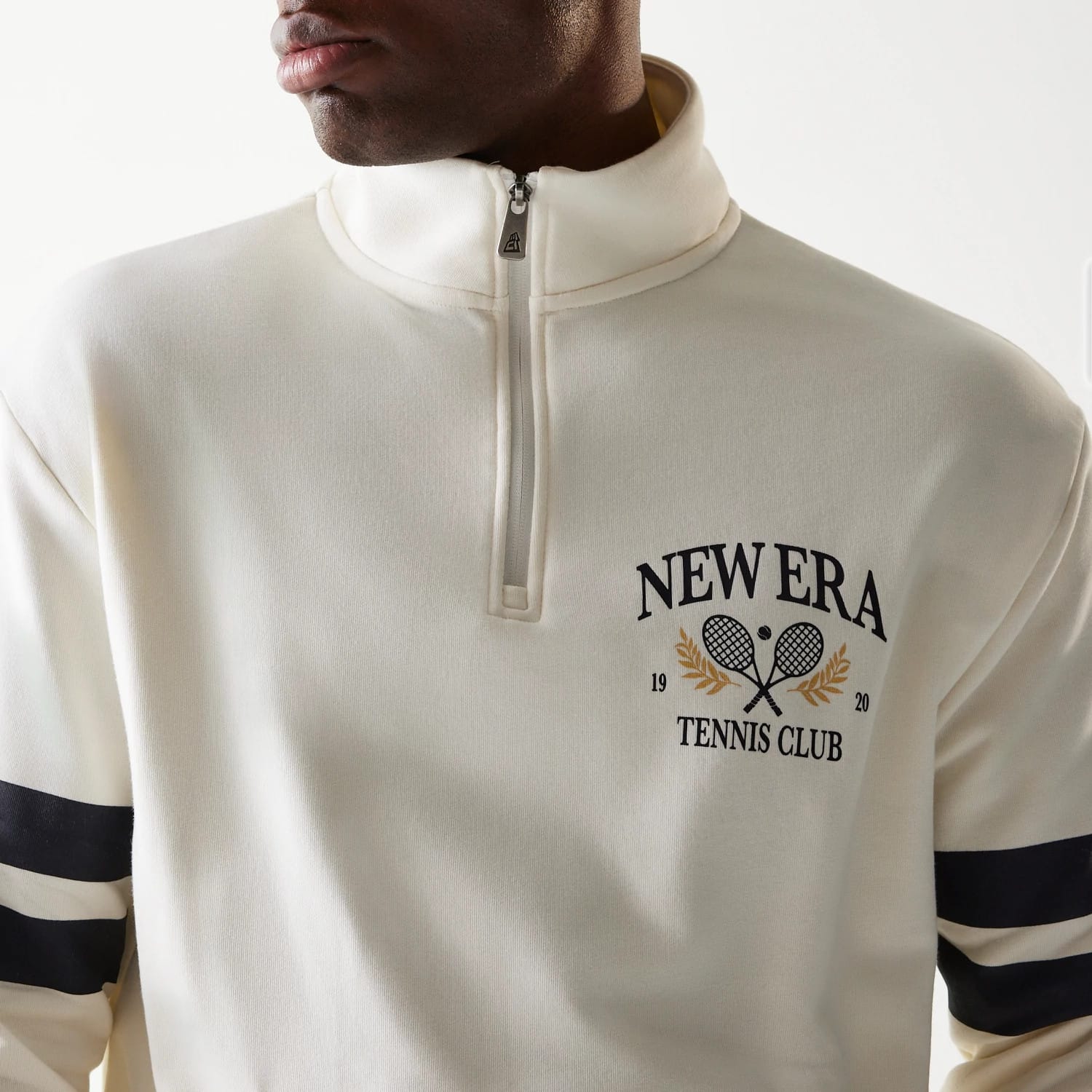 New Era Open White Oversized 1/4 Zip Sweater-kentox - Image 4