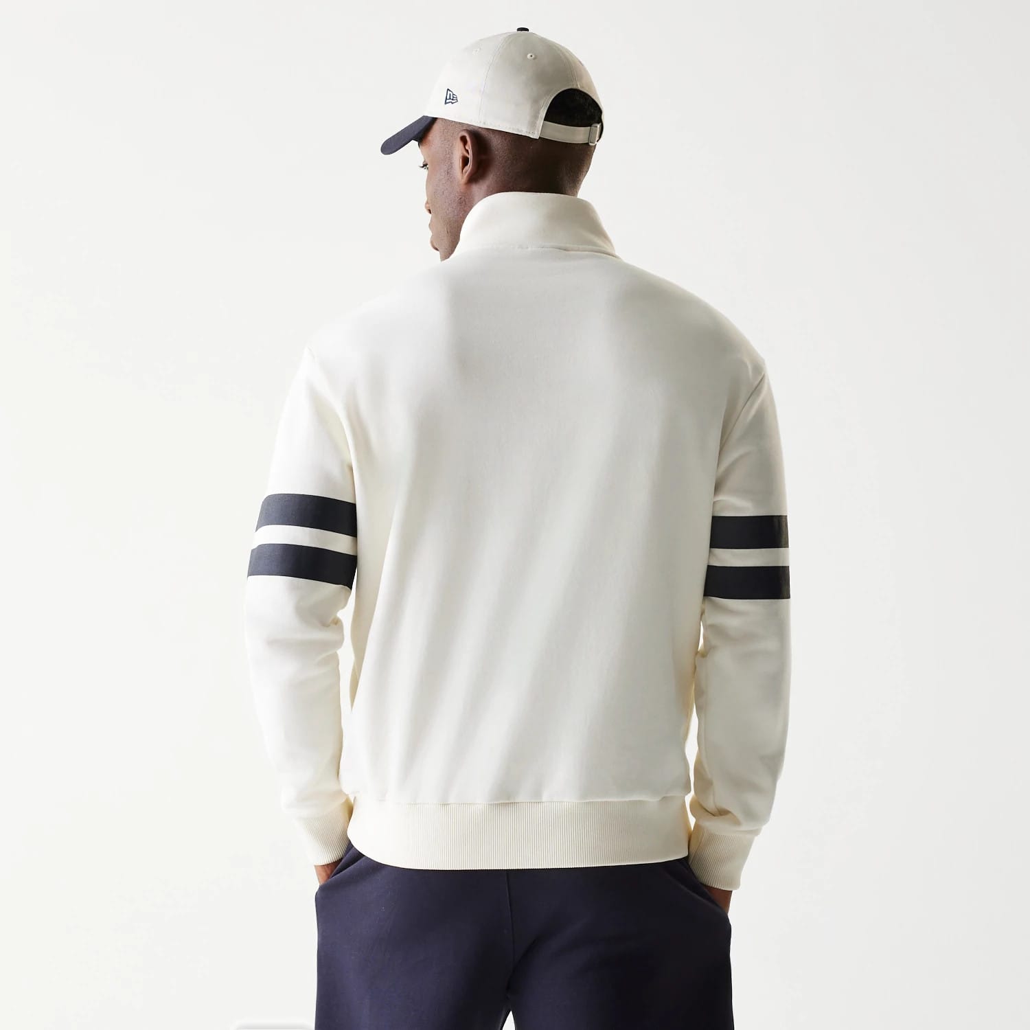 New Era Open White Oversized 1/4 Zip Sweater-kentox - Image 2