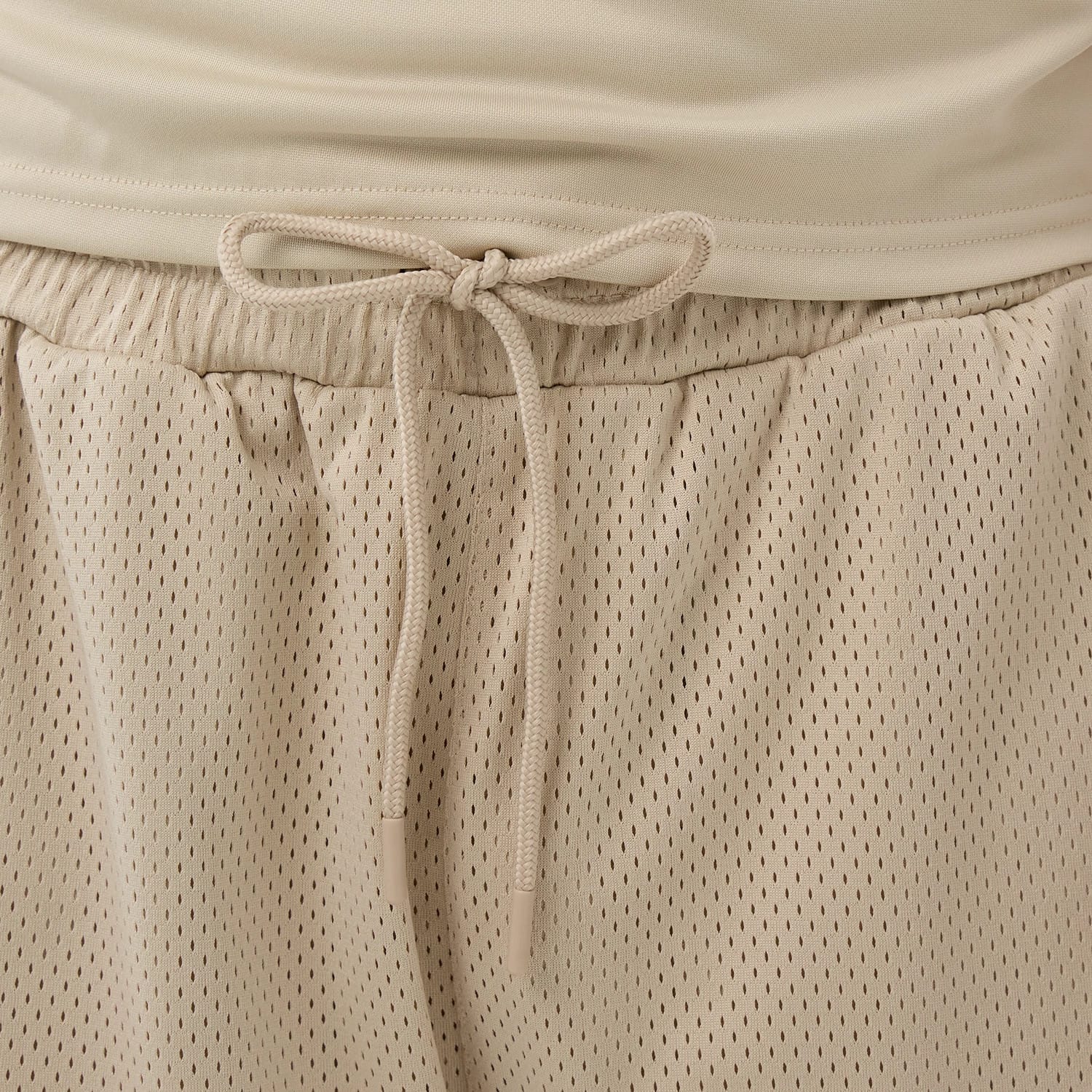 New Era Mesh Light Beige Mesh Shorts-kentox - Image 5