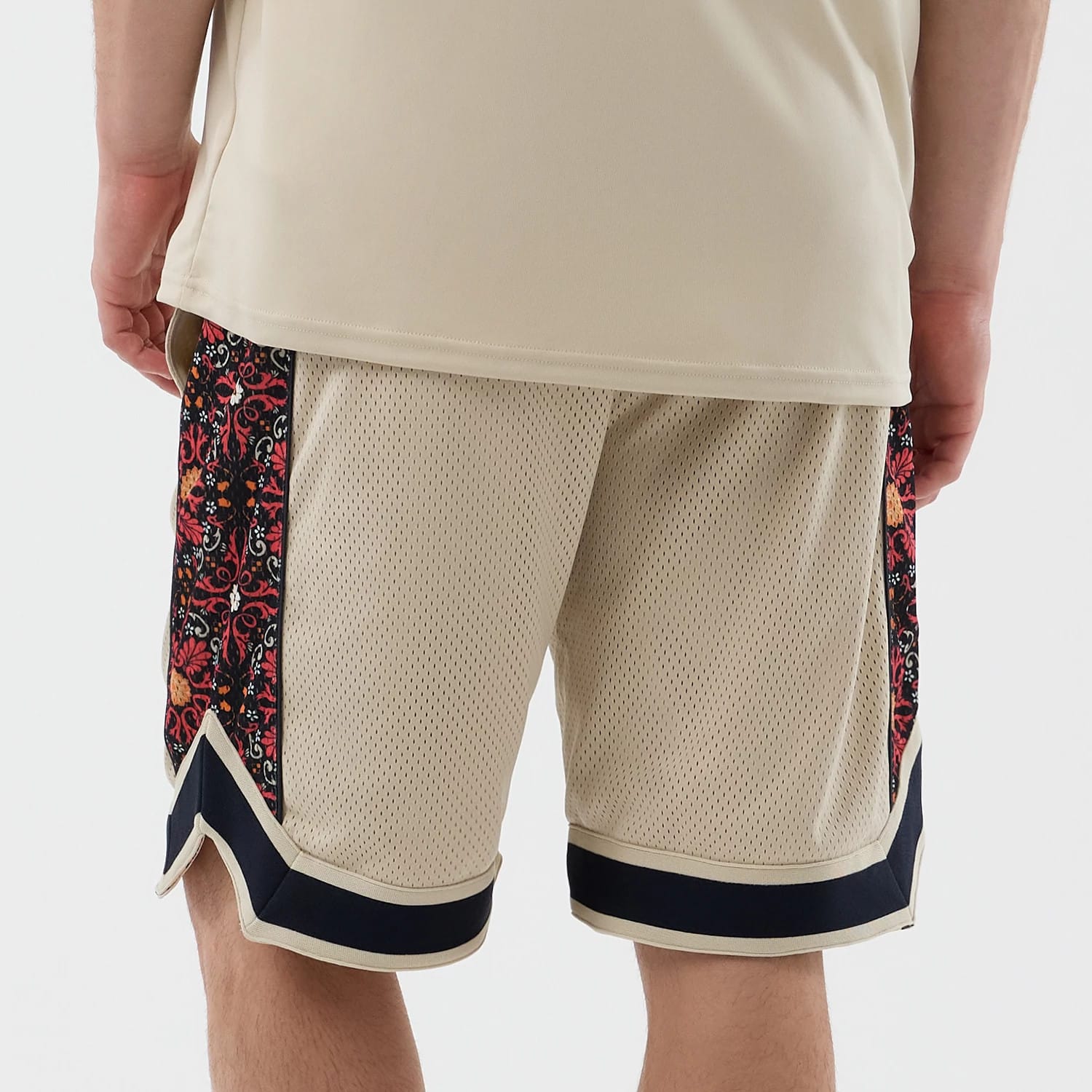 New Era Mesh Light Beige Mesh Shorts-kentox - Image 6