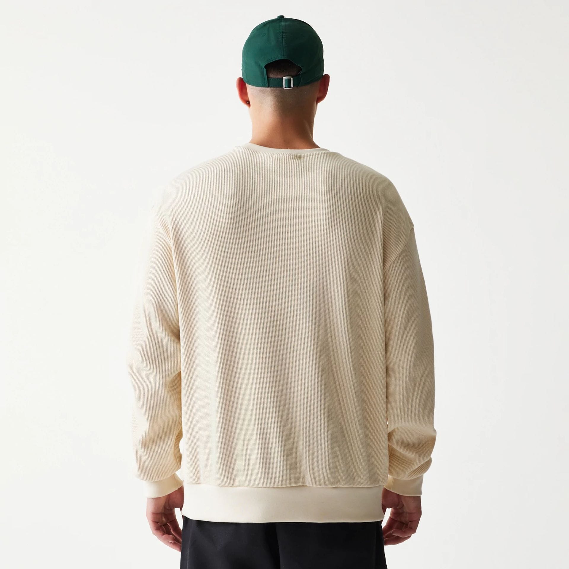 New Era Script Waffle Light Beige Crew Neck Sweater-kentox - Image 2