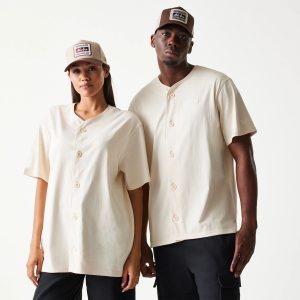 New Era Script Light Beige T-Shirt-kentox