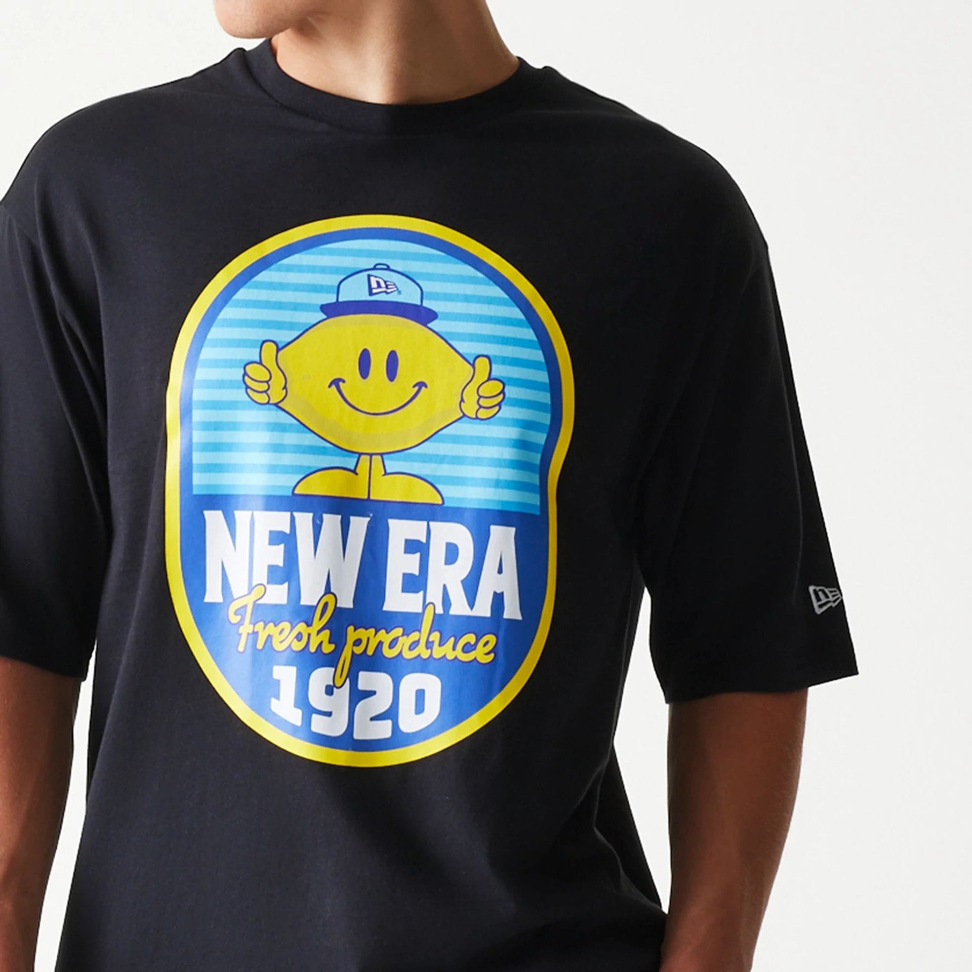 New Era Lemon Fruit Graphic Black Oversized T-Shirt-kentox - Image 5