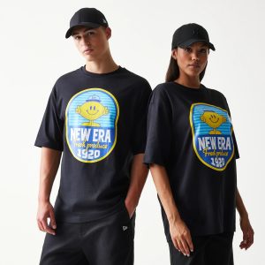 New Era Lemon Fruit Graphic Black Oversized T-Shirt-kentox