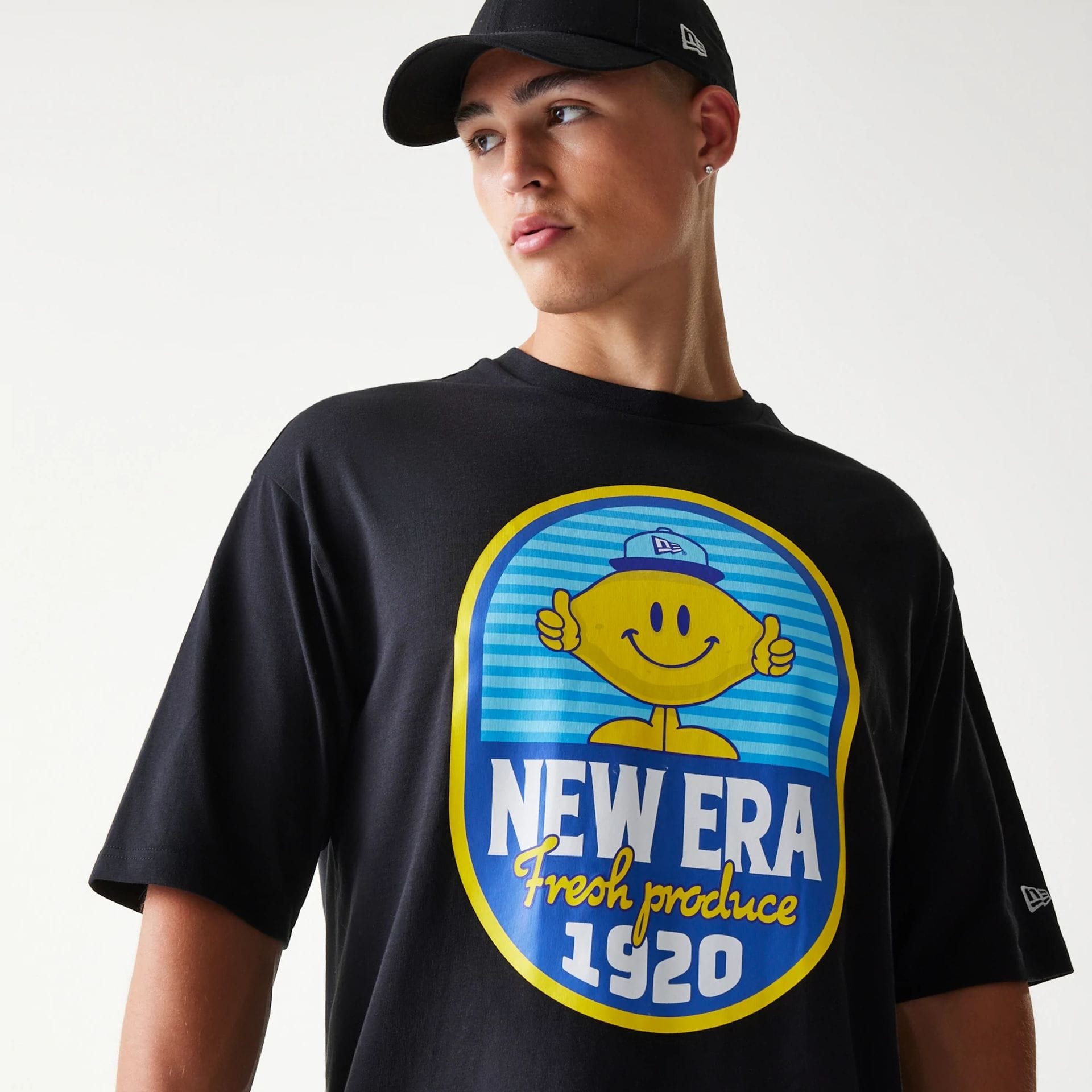 New Era Lemon Fruit Graphic Black Oversized T-Shirt-kentox - Image 6