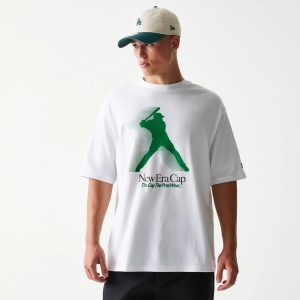 New Era Baseball Player Graphic White Oversized T-Shirt-kentox