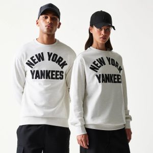 New York Yankees MLB Graphic Pastel Grey Oversized Crew Neck Sweater-kentox