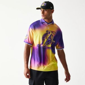 LA Lakers NBA All Over Print Purple T-Shirt-kentox