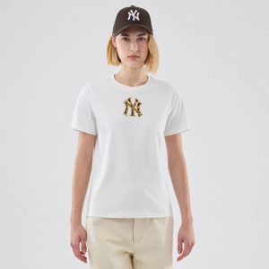 New York Yankees Womens MLB Infill White T-shirt-kentox