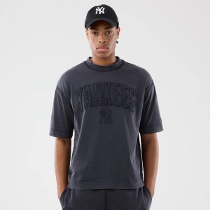New York Yankees MLB Washed Black T-Shirt-kentox