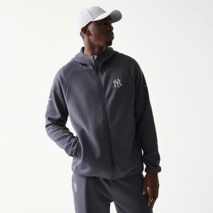 New York Yankees MLB Dark Grey Full Zip Hoodie-kentox
