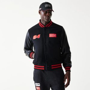 Red Bull Racing Black Varsity Jacket-kentox