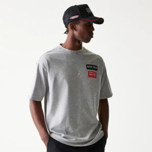 Red Bull Racing Linear Graphic Grey Oversized T-Shirt-kentox