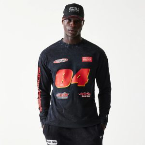 Red Bull Racing Graphic Black Long Sleeve T-Shirt-kentox