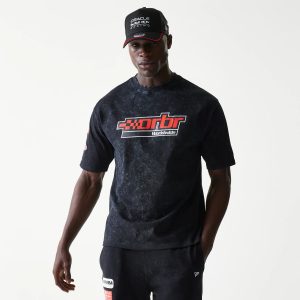 Red Bull Racing Graphic Black Oversized T-Shirt-kentox