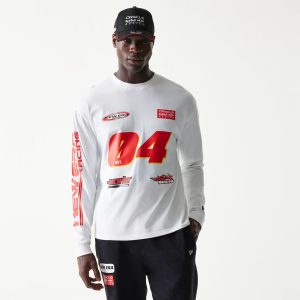 Red Bull Racing Graphic White Long Sleeve T-Shirt-kentox