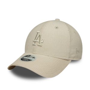 LA Dodgers Womens MLB Pastel Cord Light Beige 9FORTY M-Crown Cap-kentox