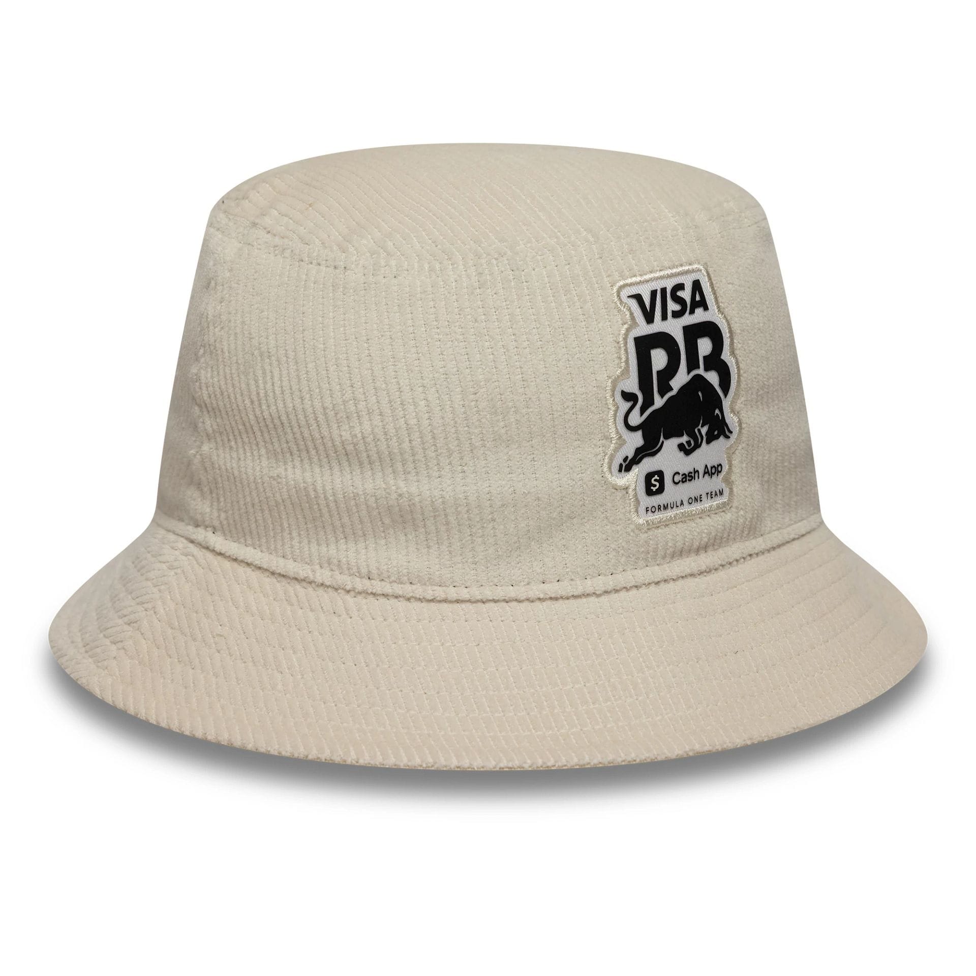 Visa Cash App Racing Bulls Womens Cream Cord Bucket Hat-kentox - Image 3