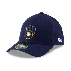 Milwaukee Brewers MLB Player Replica Navy 39THIRTY M-Crown Stretch Fit Cap-kentox