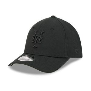 New York Mets MLB Outline Black 39THIRTY M-Crown Stretch Fit Cap-kentox