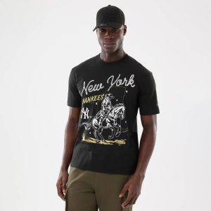 New York Yankees MLB Cowboy Graphic Black T-Shirt-kentox