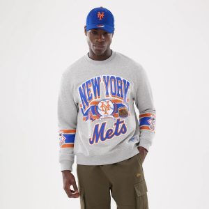 New York Mets MLB Sport Classic Grey Crew Neck Sweater-kentox